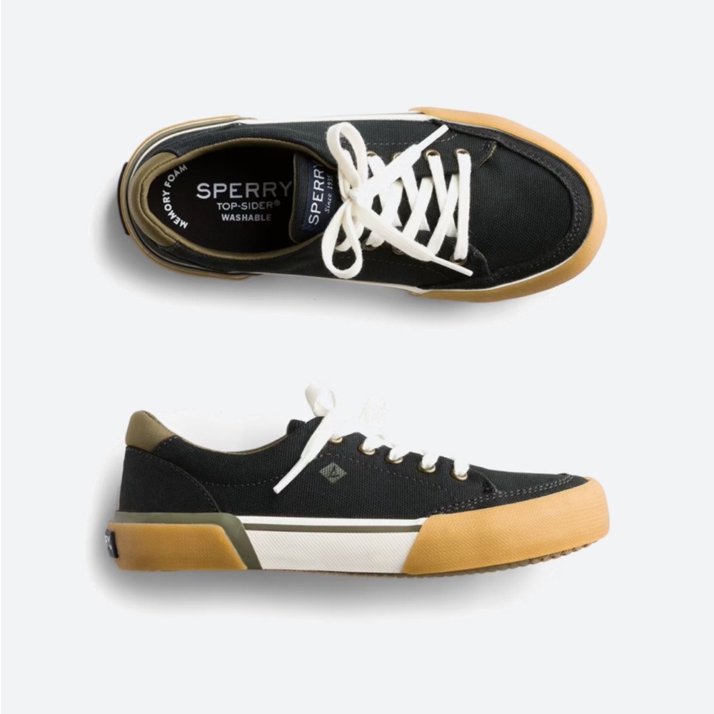 Sperry Harbor Tide - Washable Jr Sneaker Black with velcro